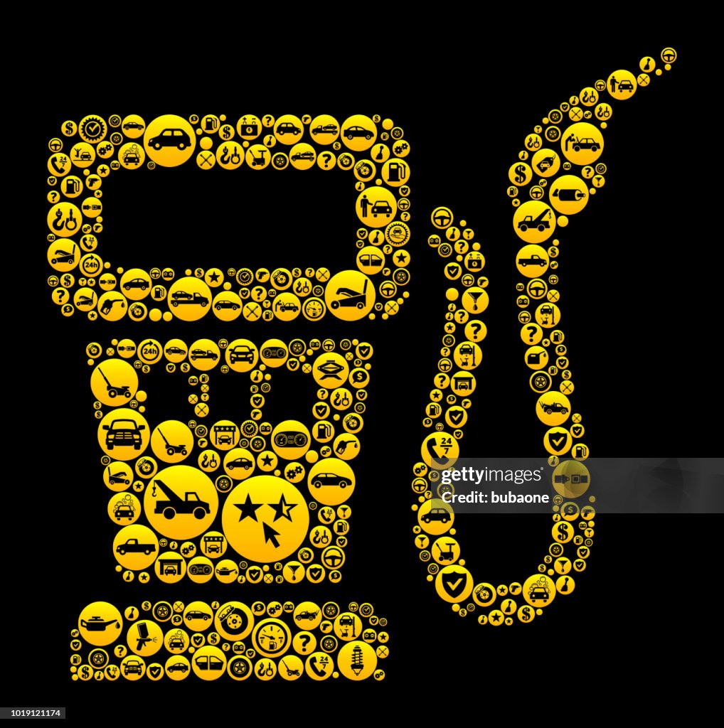 Gas Pump Cars and Auto Repair Icon Background