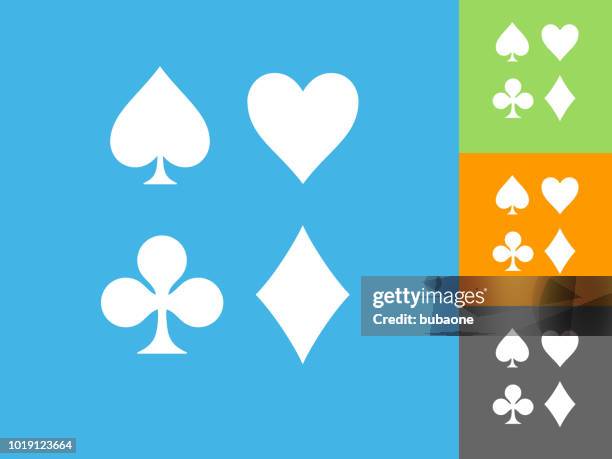 card s set  flat icon on blue background - diamonds playing card stock illustrations