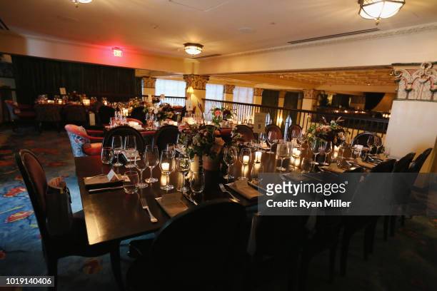 View of dining area at Harper's BAZAAR and the CDG celebrate Excellence in Television Costume Design with the Emmy Nominated Costume Designers and...