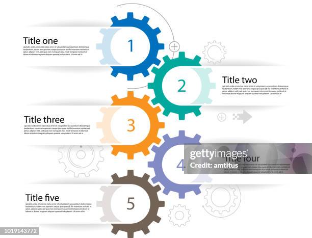 ilustrações, clipart, desenhos animados e ícones de infografia de engrenagens - dentes