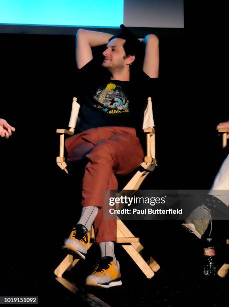 Actor/comedian Ben Schwartz speaks onstage at Hanging Out With Paul Scheer: Disney Edition during the "That's From Disneyland" exhibit at Van Eaton...