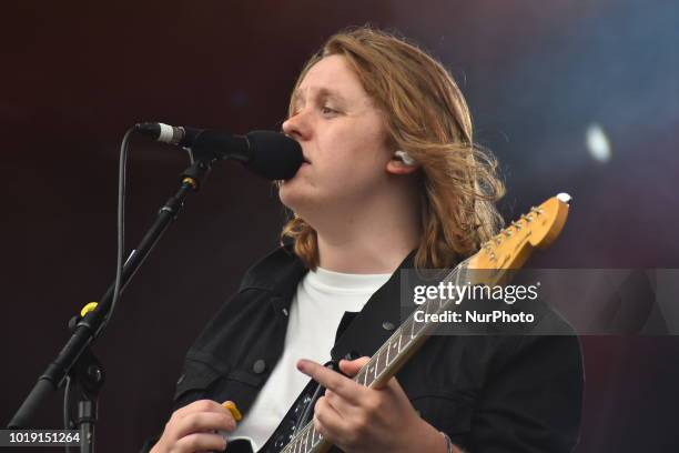 Scottish singer and songwriter Lewis Capaldi performs on stage during day two of Rize Festival, Chelmsford on August 18, 2018.