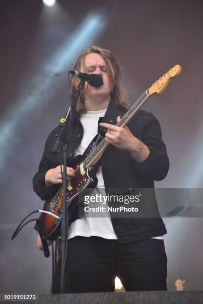 Scottish singer and songwriter Lewis Capaldi performs on stage during day two of Rize Festival, Chelmsford on August 18, 2018.