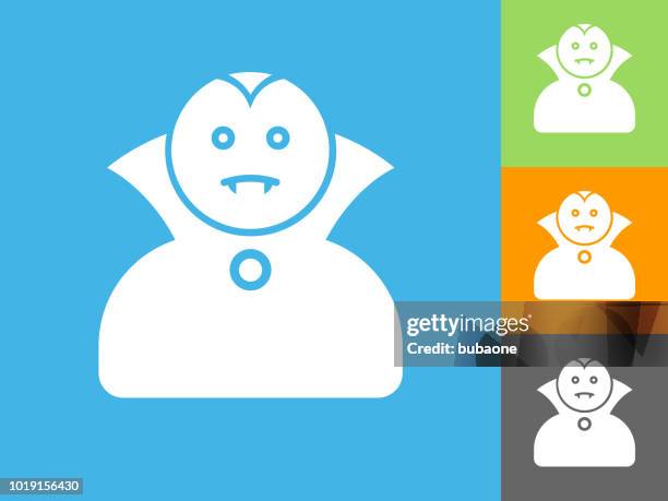 dracula flat icon on blue background - dracula stock illustrations