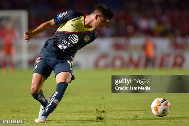 Joe Corona of America controls the ball during a match between Veracruz and Club America as part of Copa MX Apertura 2018 at Luis 'Pirata' de la...