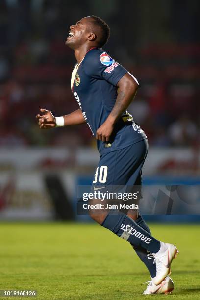 Alex Ibarra of America reacts during a match between Veracruz and Club America as part of Copa MX Apertura 2018 at Luis 'Pirata' de la Fuente Stadium...