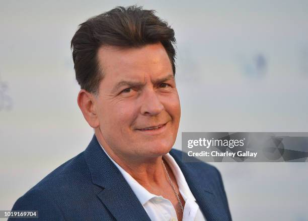 Charlie Sheen attends Project Angel Food's 2018 Angel Awards on August 18, 2018 in Hollywood, California.