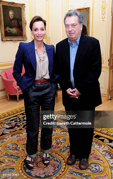 Actress Kristin Scott Thomas and Director Stephen Frears attend the launch of Rendez-Vous with French Cinema at the Residence de France on June 9,...
