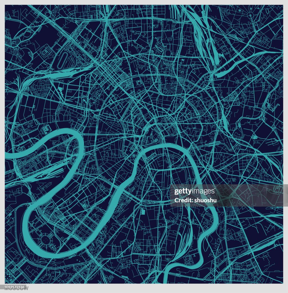 Vetor de padrão de mapa de cidade de Moscou