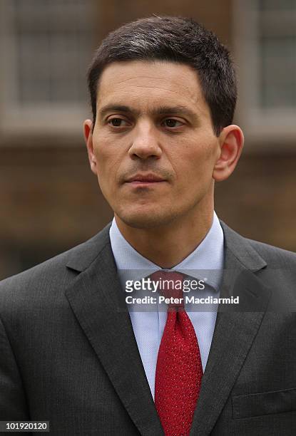 Labour leadership candidate David Miliband gives a television interview near Parliament on June 9, 2010 in London, England. A ballot will be taken of...