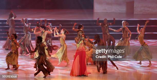 Artists perform during the FIFA Congress Opening Ceremony at the Gallagher Convention Centre on June 9, 2010 in Johannesburg, South Africa.