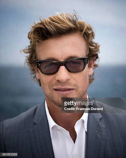 Actor Simon Baker attends 'The Mentalist' portrait session at Grimaldi Forum during the annual Monte Carlo Television Festival on June 9, 2010 in...