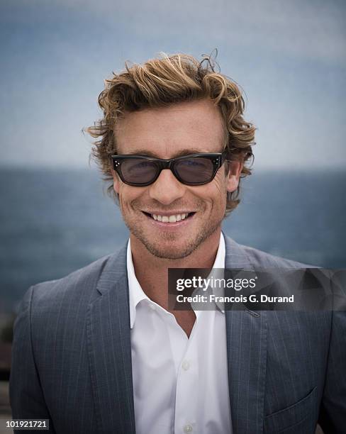 Actor Simon Baker attends 'The Mentalist' portrait session at Grimaldi Forum during the annual Monte Carlo Television Festival on June 9, 2010 in...