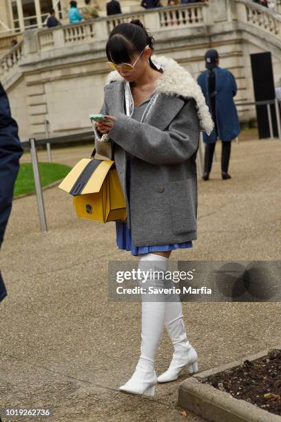 Guest seen outside Sacai during Paris Fashion Week Spring/Summer 2018 on 2nd October , 2017 in Paris, France