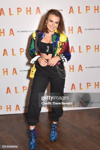 Tallia Storm attends the Gala Screening of "Alpha" at Picturehouse Central on August 19, 2018 in London, England.