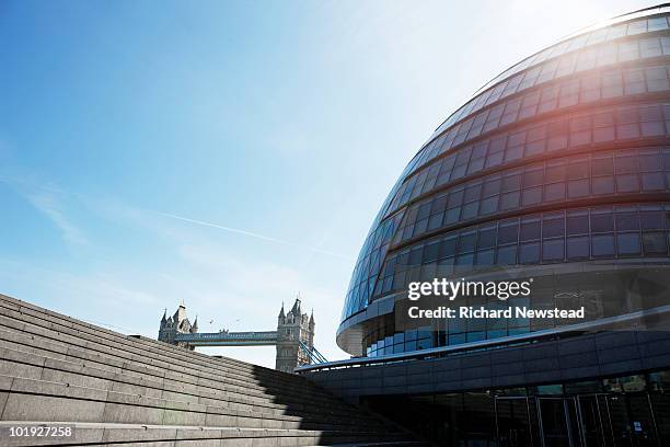 london city hall and tower bridge - government building steps stock pictures, royalty-free photos & images