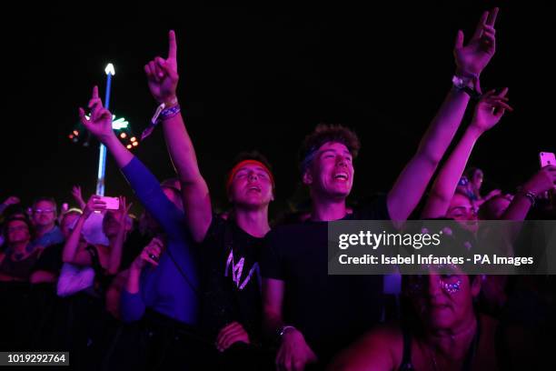 Fans watching band Stereophonics performing on the second day of Rize Festival at Hylands Park, Chelmsford. PRESS ASSOCIATION. Picture date: Saturday...