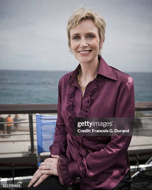 Actress Jane lynch attends the 'Glee' portrait session at Grimaldi Forum during the annual Monte Carlo Television Festival on June 9, 2010 in...