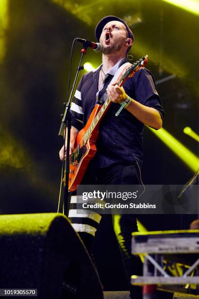 Michael Ward of Gogol Bordello performs live at Lowlands festival 2018 on August 18, 2018 in Biddinghuizen, Netherlands.