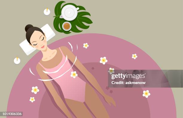 illustrations, cliparts, dessins animés et icônes de cure thermale - jeunes femmes