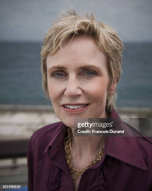 Actress Jane lynch attends the 'Glee' portrait session at Grimaldi Forum during the annual Monte Carlo Television Festival on June 9, 2010 in...
