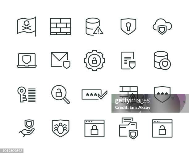 data security icon set - usability testing stock illustrations