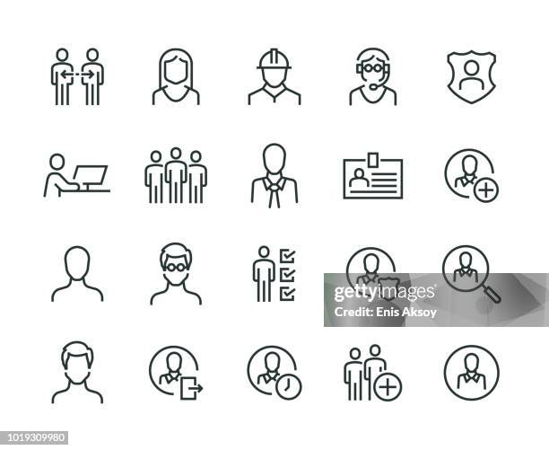 ilustrações, clipart, desenhos animados e ícones de conjunto de ícones de usuários - personas de negocios