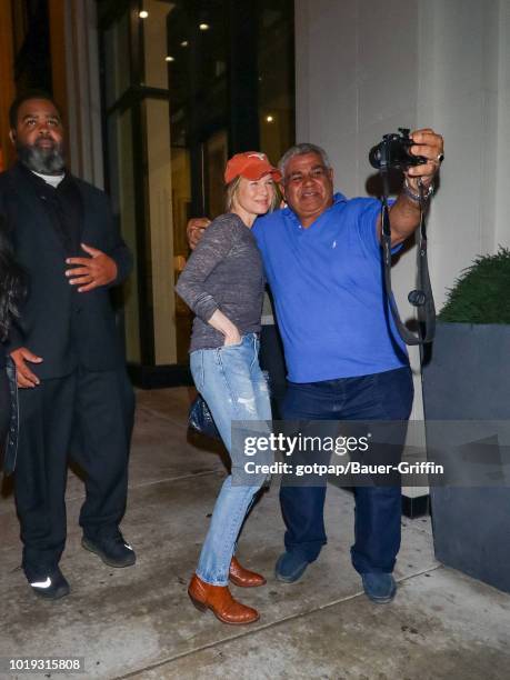 Renee Zellweger is seen on August 18, 2018 in Los Angeles, California.