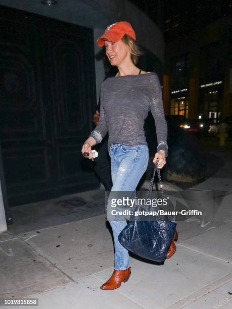 Renee Zellweger is seen on August 18, 2018 in Los Angeles, California.