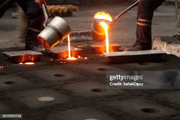 metal casting outdoors