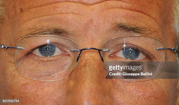 Head coach Marcello Lippi of Italy attends a Press Conference at Casa Azzurri during the 2010 FIFA World Cup on June 9, 2010 in Centurion, South...