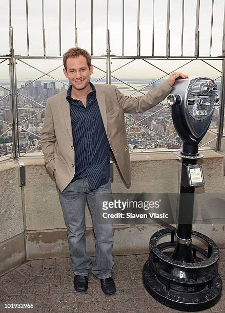 Tony Awards nominee Chad Kimball visits The Empire State Building on June 9, 2010 in New York City.