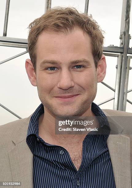 Tony Awards nominee Chad Kimball visits The Empire State Building on June 9, 2010 in New York City.