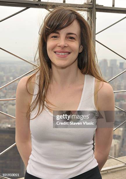 Tony Awards nominee Maria Dizzia visits The Empire State Building on June 9, 2010 in New York City.