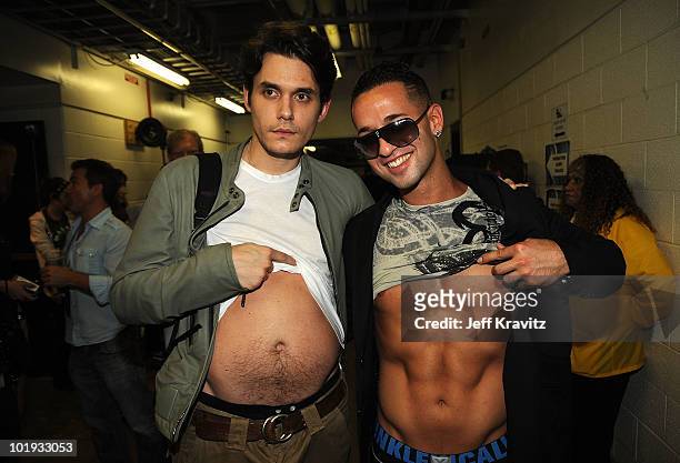John Mayer and Mike Sorrentino attends the 2010 CMT Music Awards at the Bridgestone Arena on June 9, 2010 in Nashville, Tennessee.