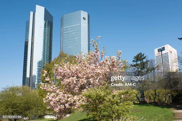 headquarter of the deutsche bank  ag at the taunusanlage in
frankfurt, germany. - deutsche bank frankfurt stock pictures, royalty-free photos & images