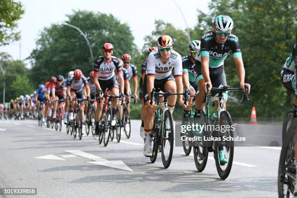 Pascal Ackermann of Germany and Team Bora Hansgrohe / during the 23rd Euroeyes Cyclassics 2018 a 217,6km race from Hamburg to Hamburg on August 19,...