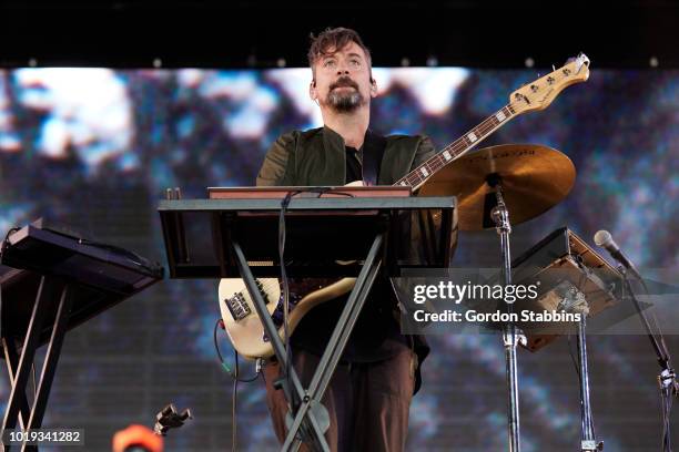 Simon Green of Bonobo performs live at Lowlands festival 2018 on August 18, 2018 in Biddinghuizen, Netherlands.