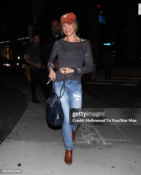 Renee Zellweger is seen on August 18, 2018 in Los Angeles, CA.