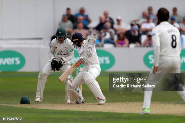 Yorkshire's Kane Williamson bowled by Worcestershire's Moeen Ali during day one of the Specsavers Championship Division One match between Yorkshire...