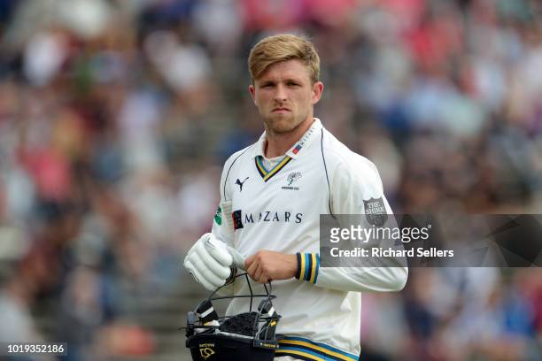 Yorkshire's David Willey out for 0 during day one of the Specsavers Championship Division One match between Yorkshire and Worcestershire at North...