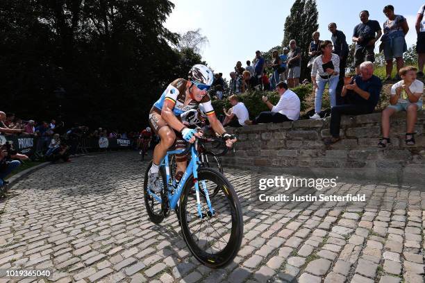 Oliver Naesen of Belgium and Team AG2R La Mondiale / Muur van Geraardsbergen / Fans / Public / during the 14th BinckBank Tour 2018, Stage 7 a 215,6km...