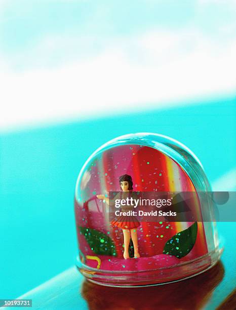 tropical snow globe - snow globe stock-fotos und bilder