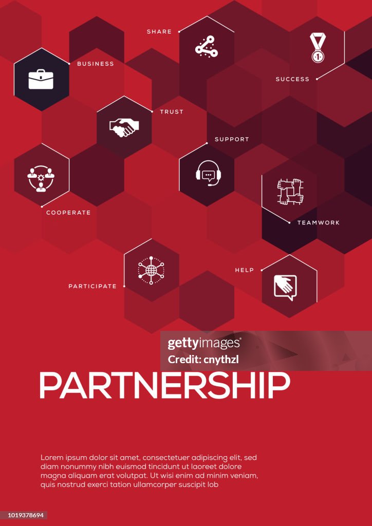 Partnership Brochure Template Layout Cover Design High-Res Vector ...