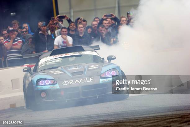 Dean Kearney of Ireland displays his precision driving as he competes at Red Bull Drift Shifters, the UKÕs biggest and loudest drifting event on...