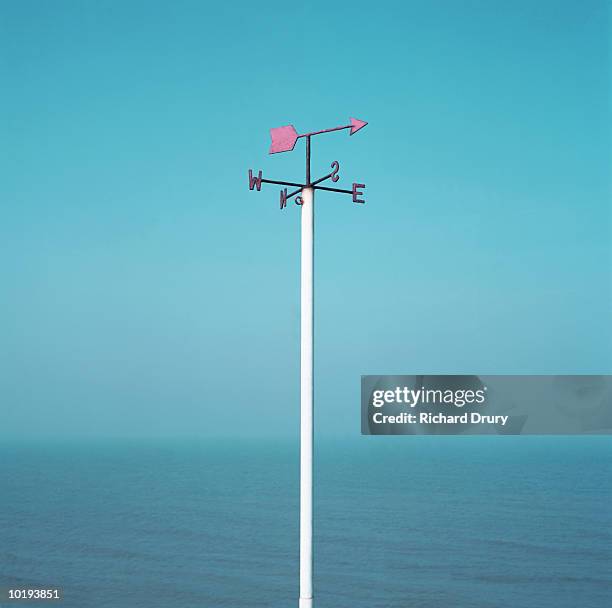 weathervane on seafront - weather vane stock pictures, royalty-free photos & images