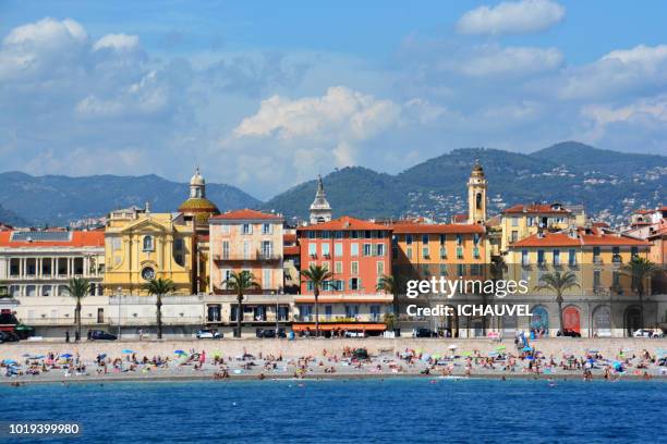 view of nice city france - promenade des anglais stock pictures, royalty-free photos & images