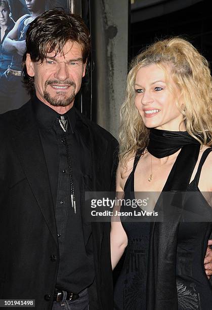Actor Don Swayze and guest attends the third season premiere of HBO's "True Blood" at ArcLight Cinemas Cinerama Dome on June 8, 2010 in Hollywood,...