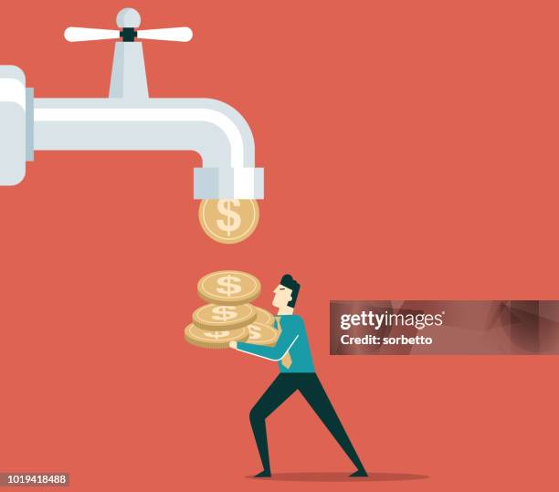 cashflow - geschäftsmann - leaking stock-grafiken, -clipart, -cartoons und -symbole