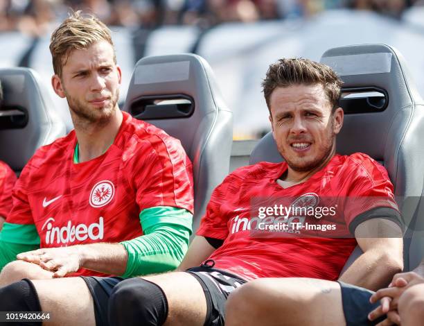 Nicolai Mueller of Eintracht Frankfurt looks on prior to the DFB Cup first round match between SSV Ulm 1846 Fussball and Eintracht Frankfurt at...